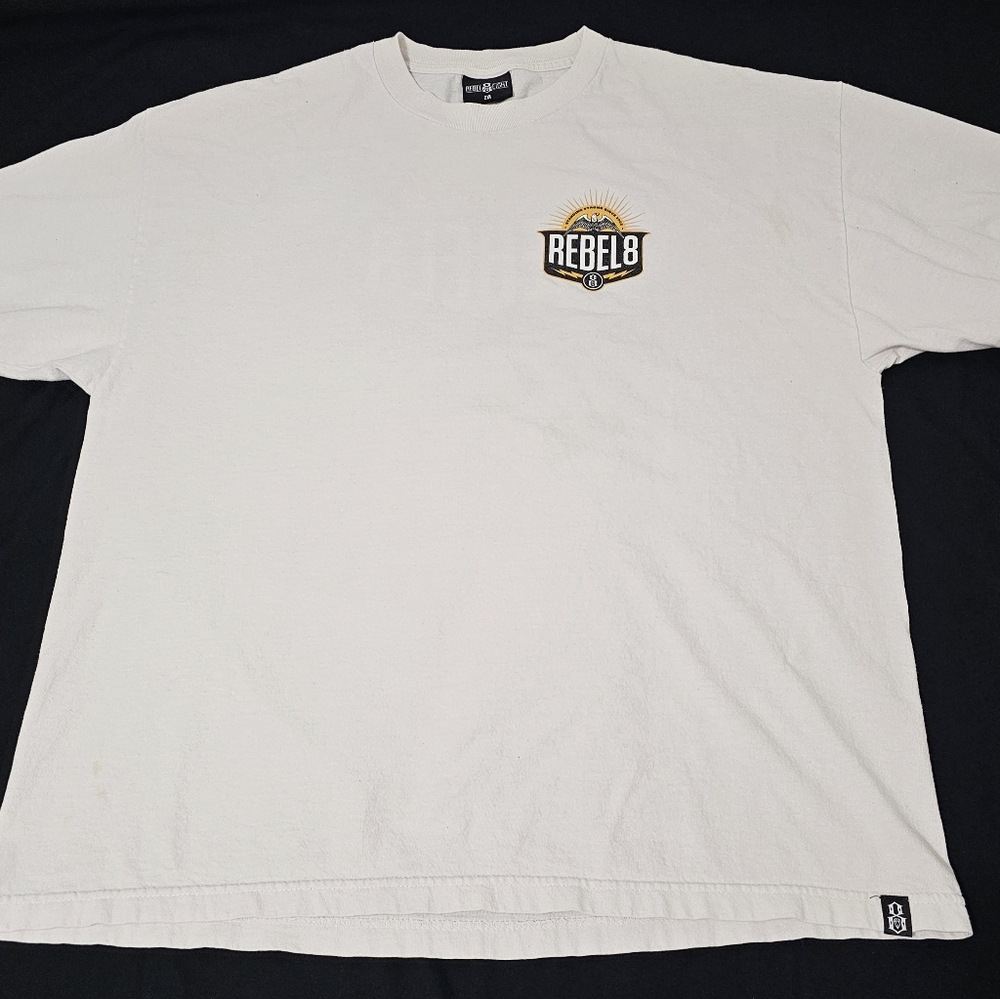 Rebel Eight White Men's T-Shirt 2xl